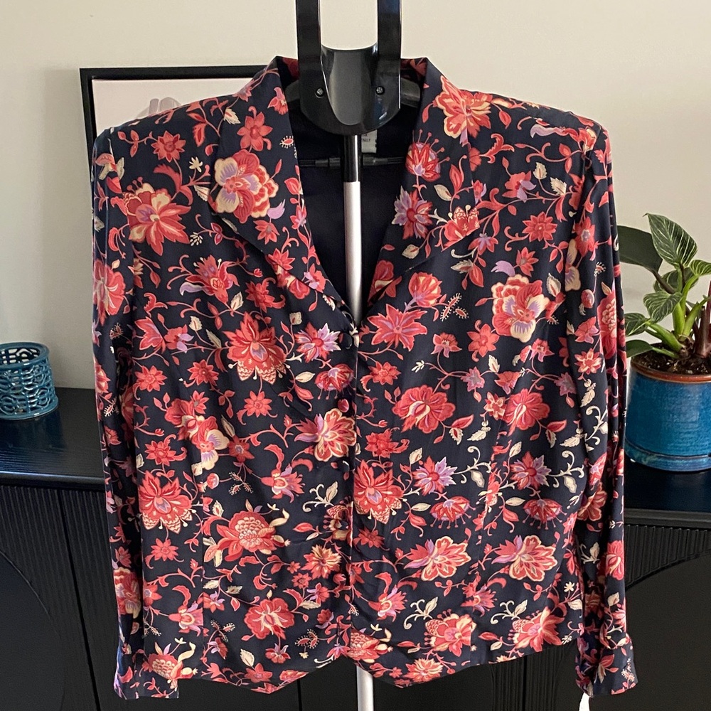 August Max Silk Floral Blazer